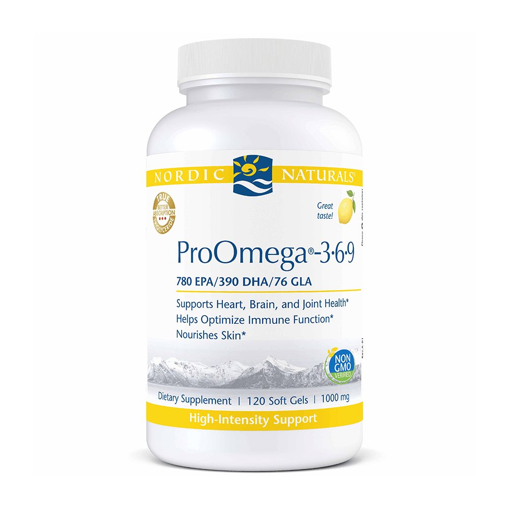 Nordic Naturals ProOmega 3-6-9, Lemon, 500 Mg, 120 Soft Gels