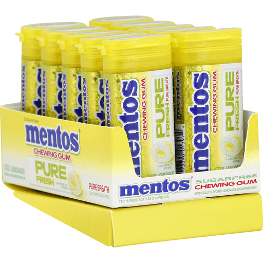 Mentos Pure Fresh Chewing Gum, Sugar Free, Cooler Lemonade