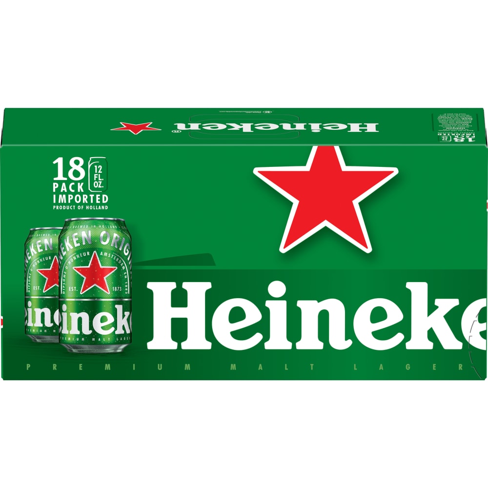 Photo of Heineken Beer, Premium, Malt Lager, 18 Pack
