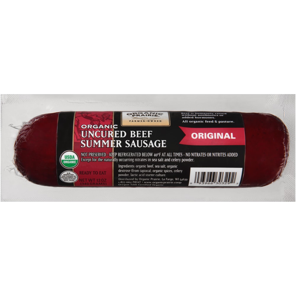 Organic Prairie, Uncured Beef Summer Sausage