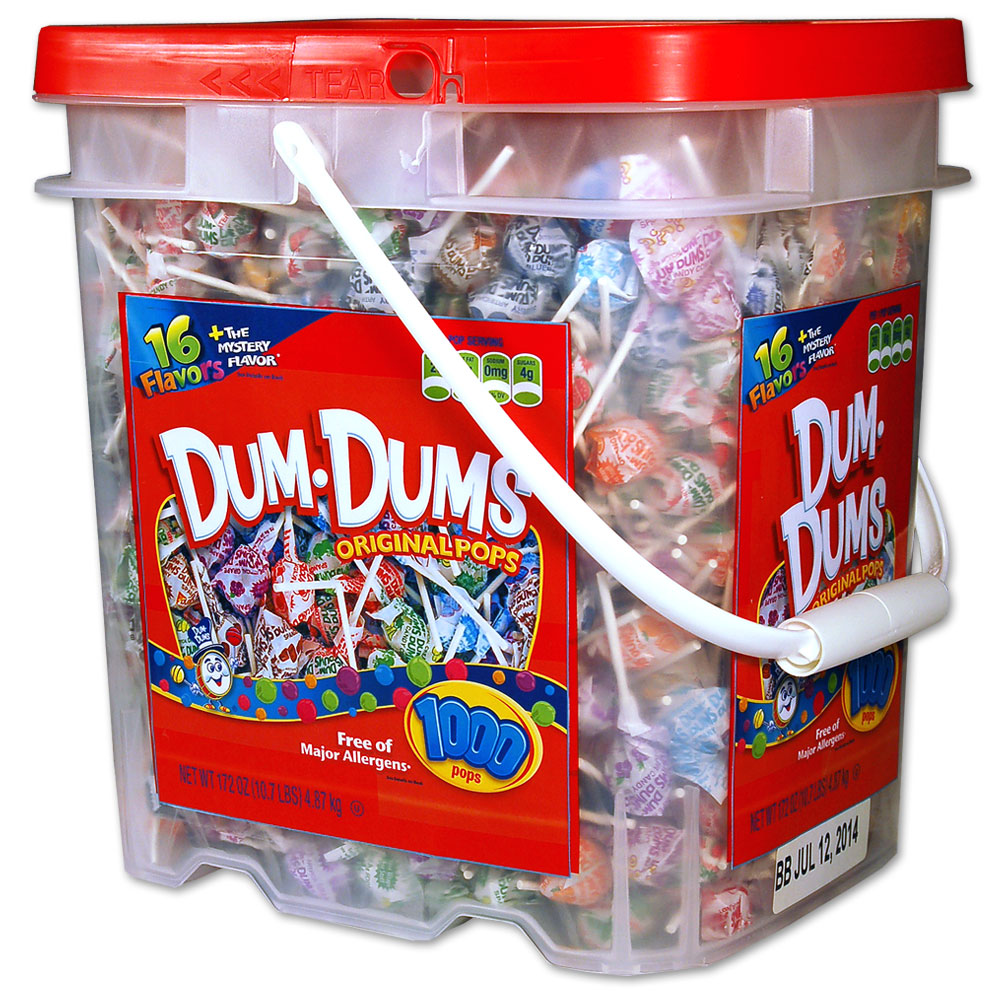 Photo of Spangler Candy Company Dum Dums Lollipops, Variety Flavor Mix, 1,000 Count Bucket