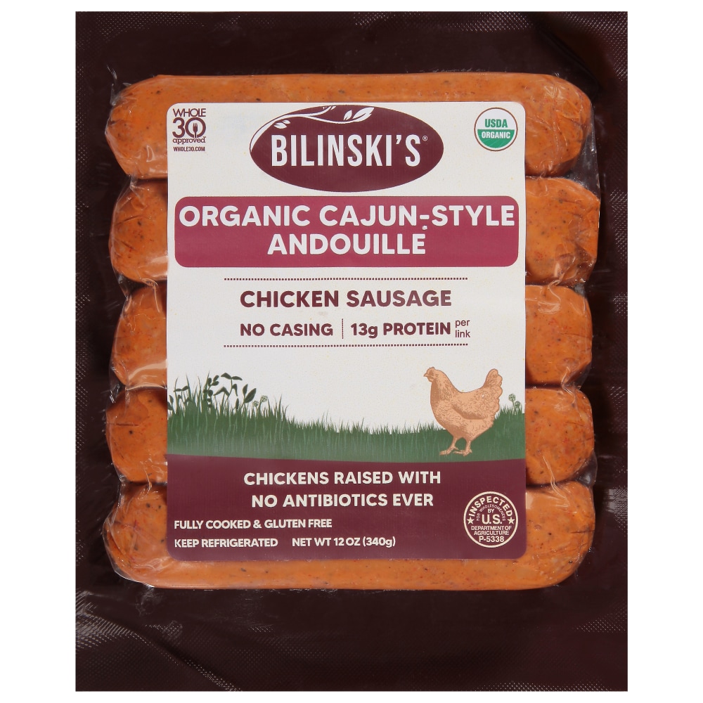 Photo of Bilinski's Organic Cajun Style Andouille Chicken Sausage
