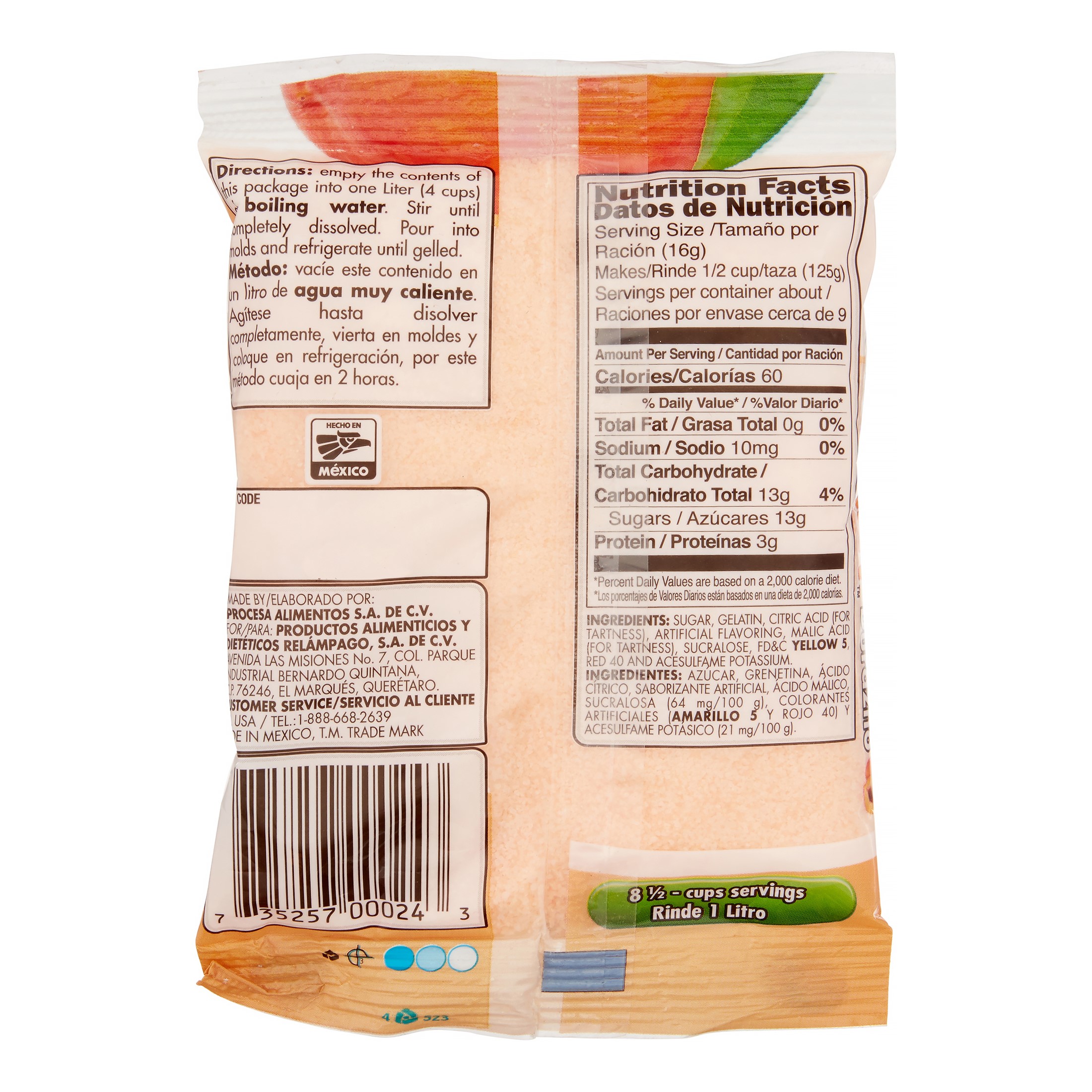 D'Gari, Gelatin Dessert, Peach, Peach