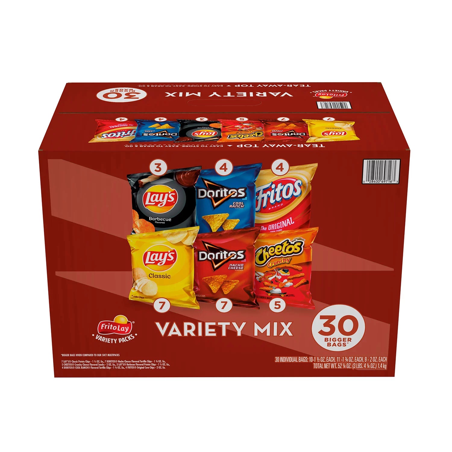 Photo of Frito Lay Classic Variety Mix, Assorted, 30 Bags/Box