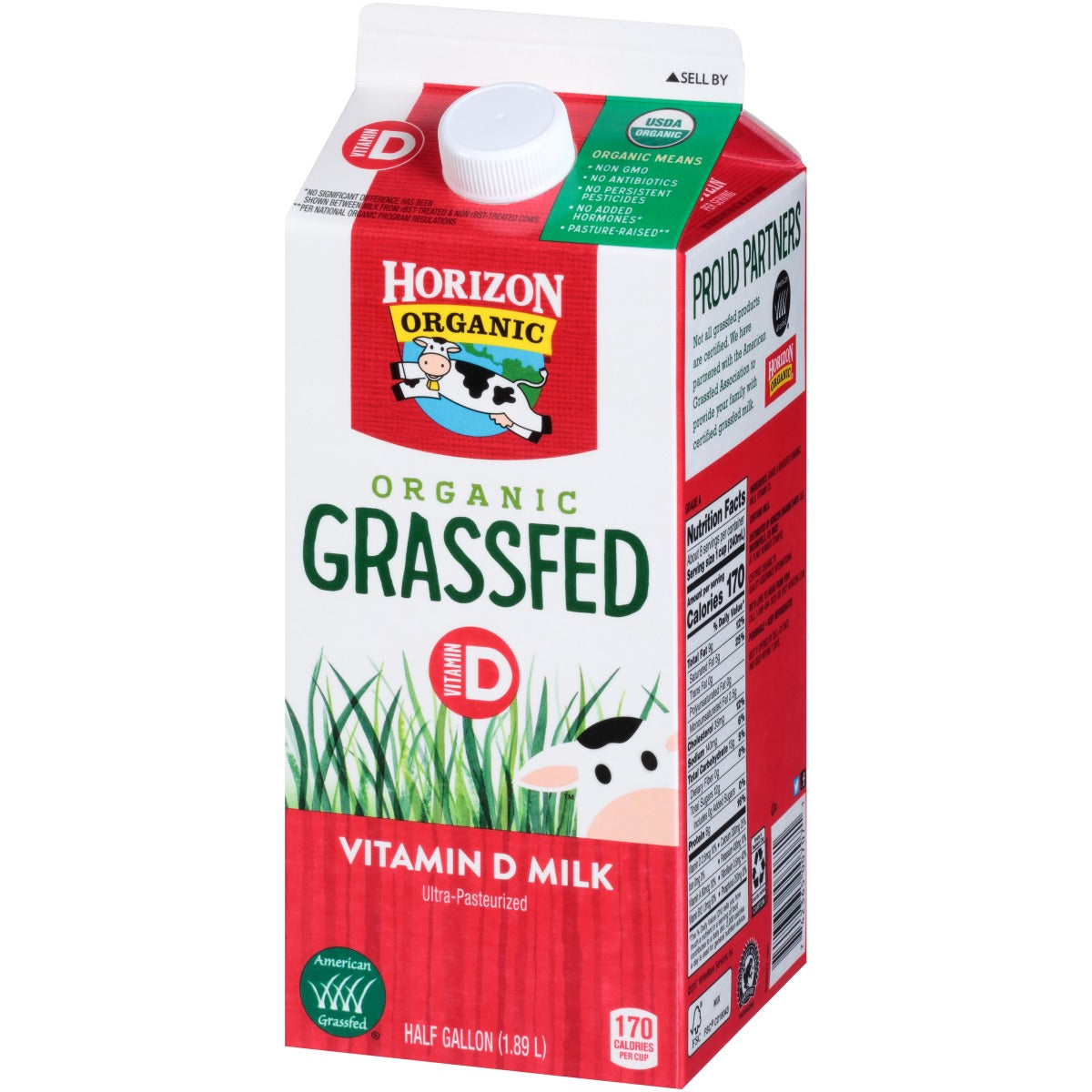 Horizon Organic Grassfed Whole Vitamin D Milk 1.89L