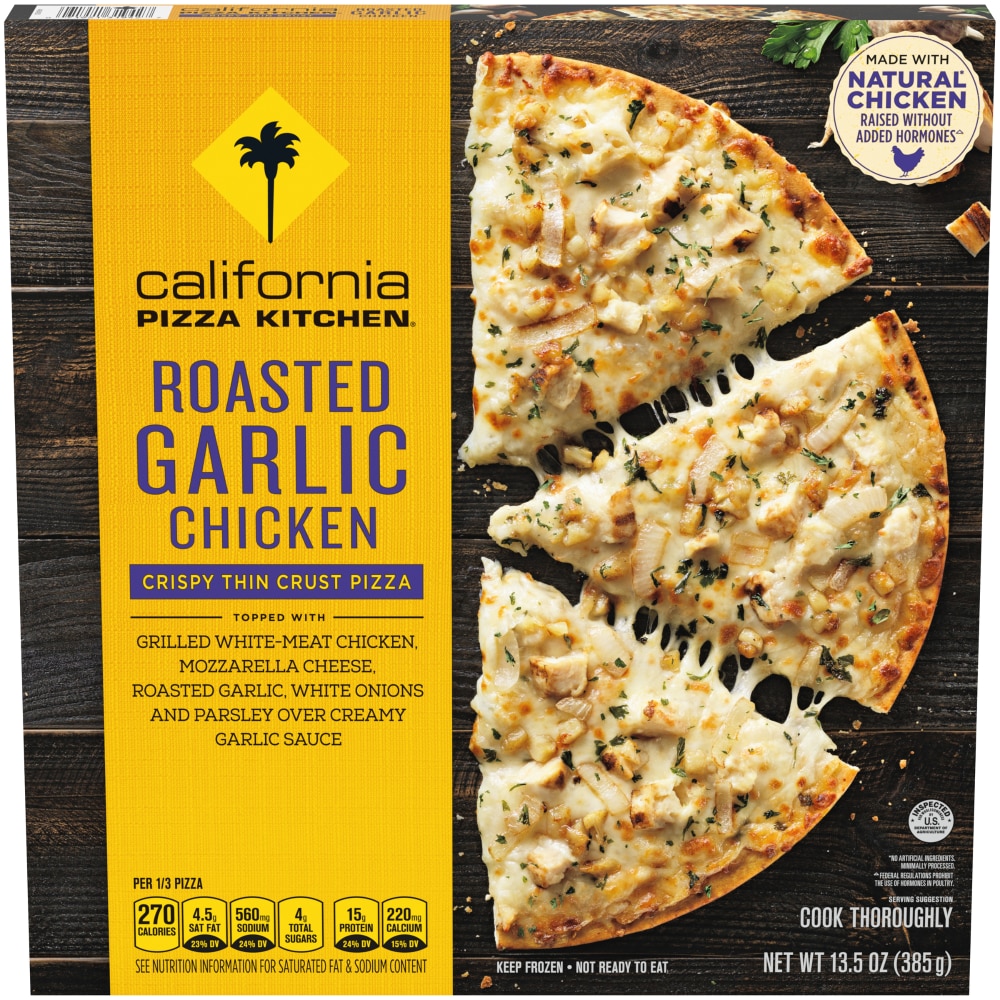 California Pizza Kitchen Roasted Garlic Chicken Crispy Thin Crust Frozen