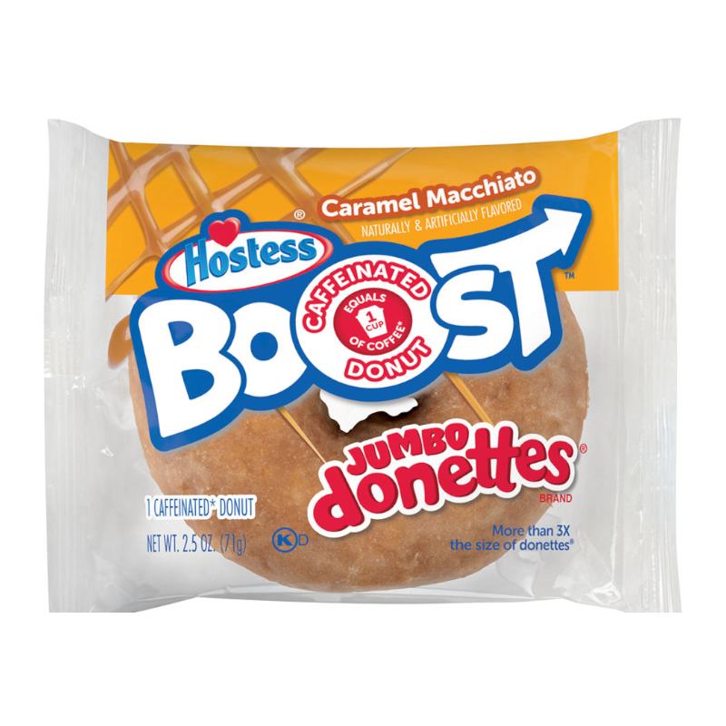 Jumbo Donettes, Caramel Macchiato Flavored Caffeinated Donut, Caramel Macchiato
