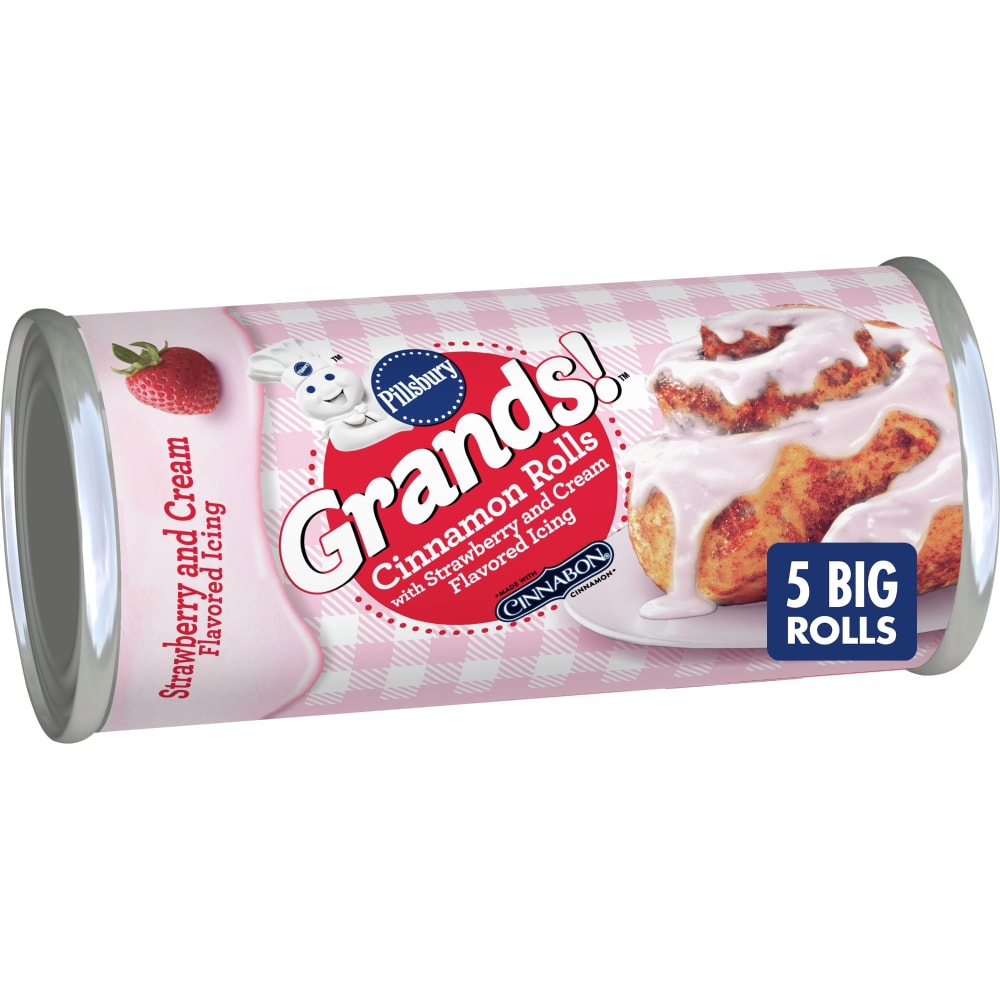 Pillsbury Grands! Cinnamon Rolls with Strawberry and Cream Flavored Icing 5 Count