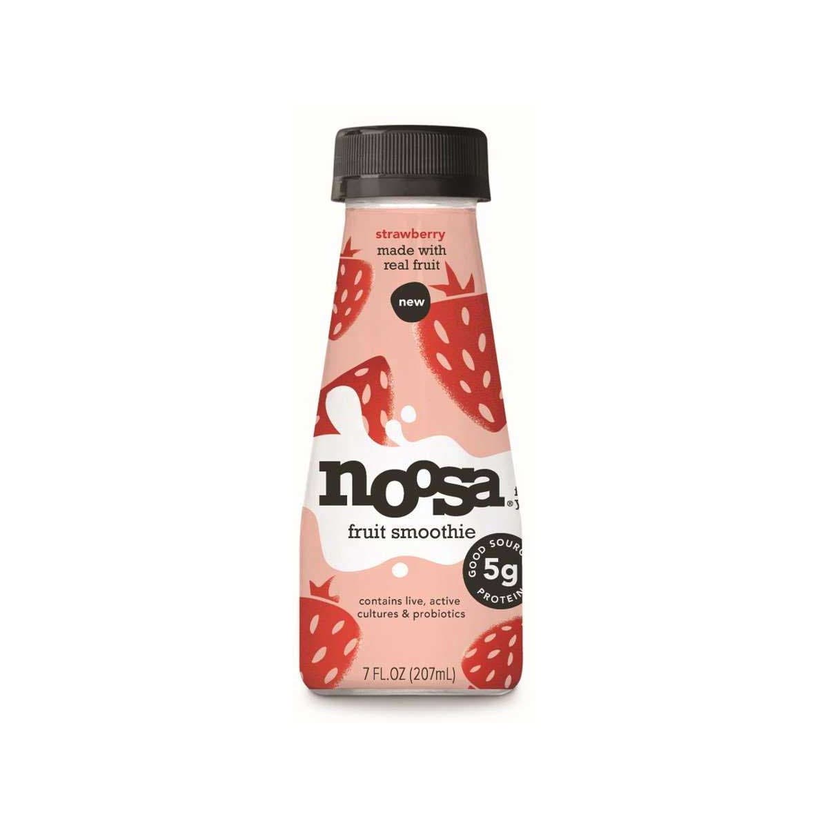 Photo of Noosa Yoghurt, Strawberry Fruit Smoothie, 7 Fl Oz, Whole Milk Yogurt, Real Fruit, Grade A Pasteurized, Gluten Free, Probiotic