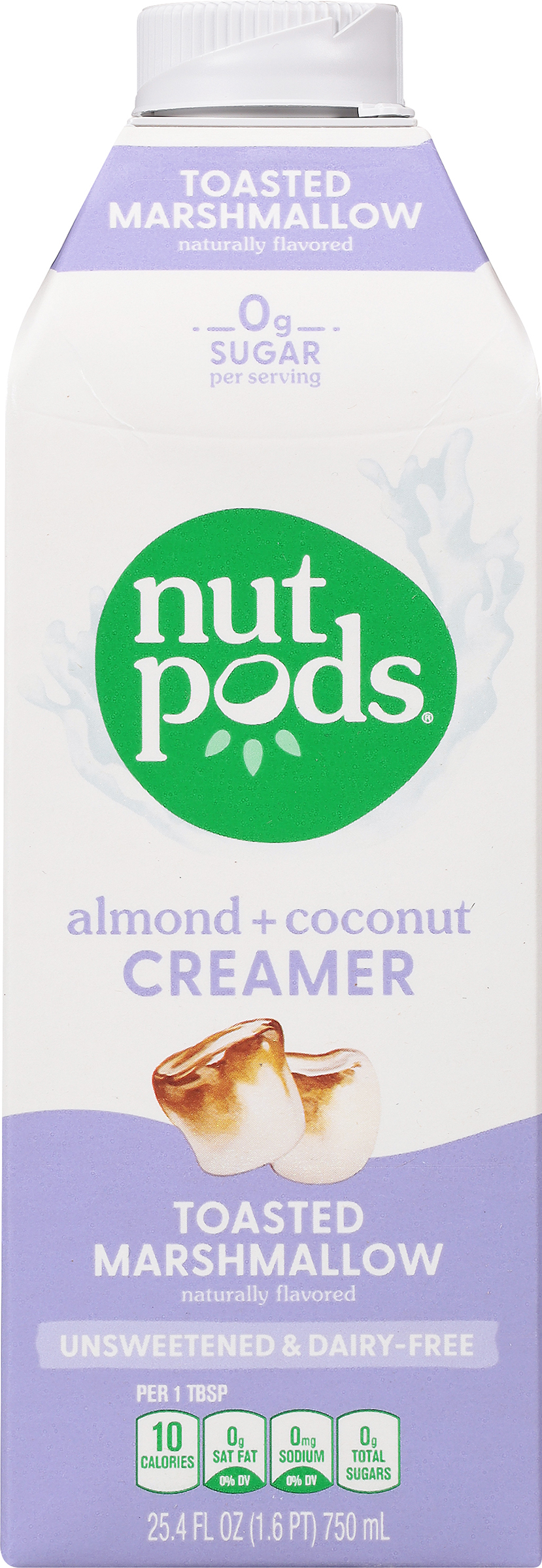 Nutpods Creamer, Unsweetened & Dairy Free, Almond + Coconut, Toasted Marshmallow 25.4 Fl Oz