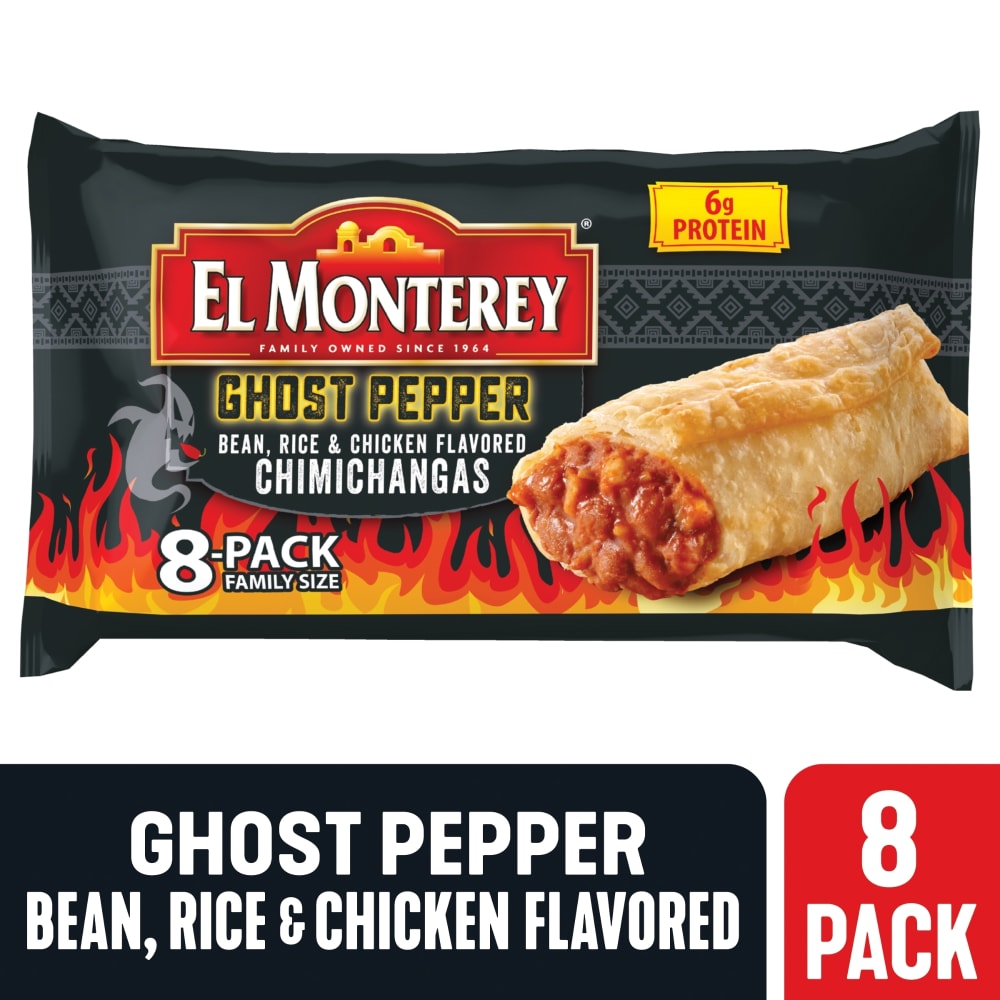 Ghost Pepper Bean, Rice & Chicken Flavored Chimichangas, Ghost Pepper Bean, Rice & Chicken