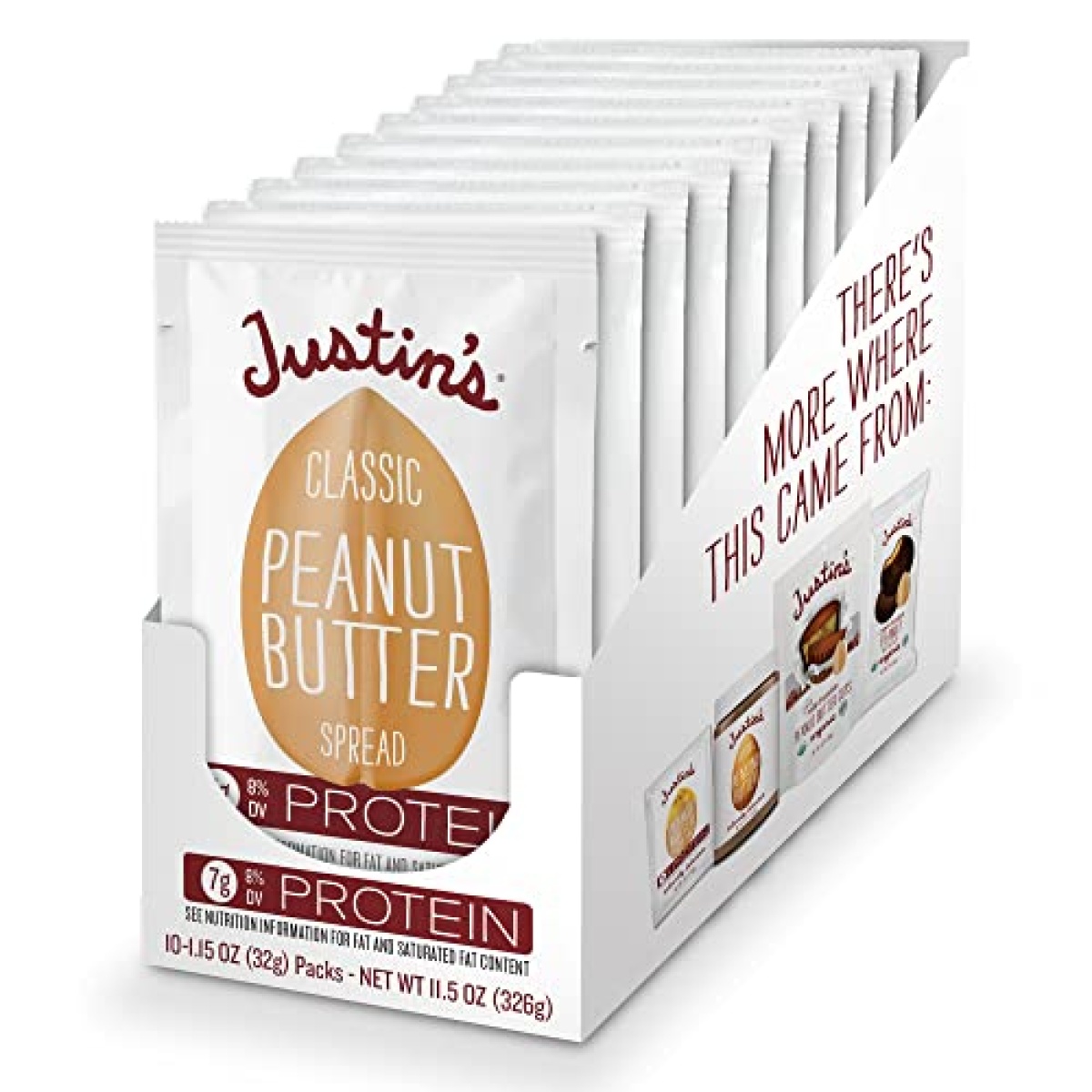 Photo of Justin's Classic Gluten-Free Peanut Butter Spread Squeeze Packs, 1.15 Ounce