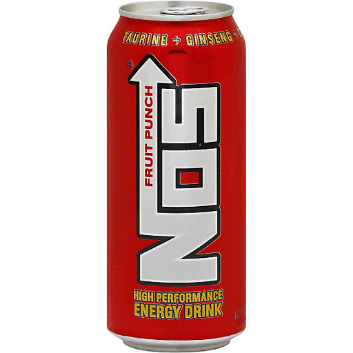 Nos High Performance Energy Drink Fruit Punch 16 Oz Can