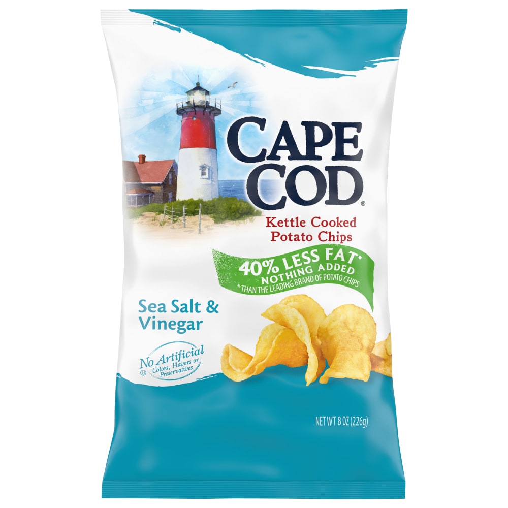 Sea Salt & Vinegar Kettle Cooked Potato Chips, Sea Salt & Vinegar