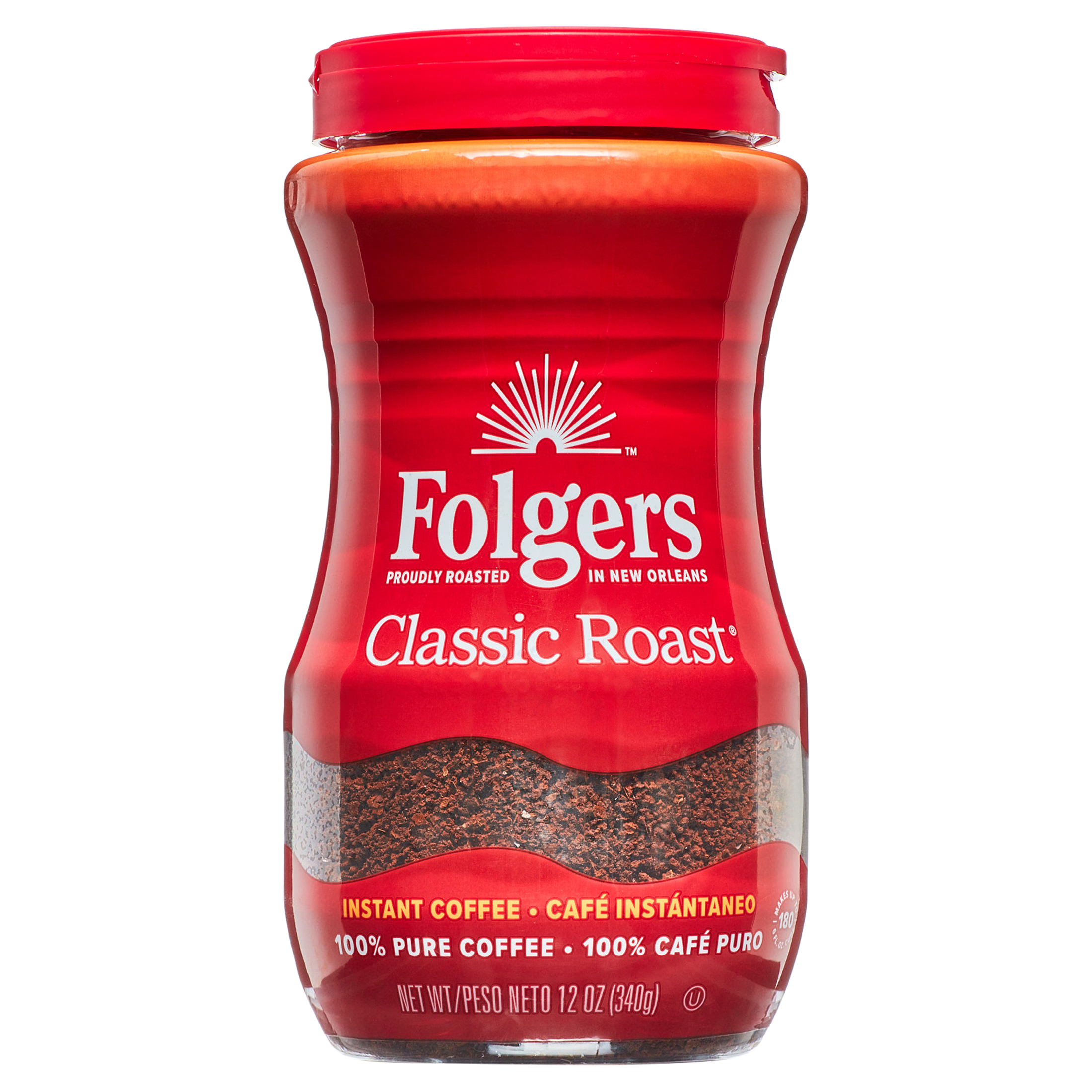Photo of Folgers Instant Coffee Crystals, Classic Roast, 12 Ounce