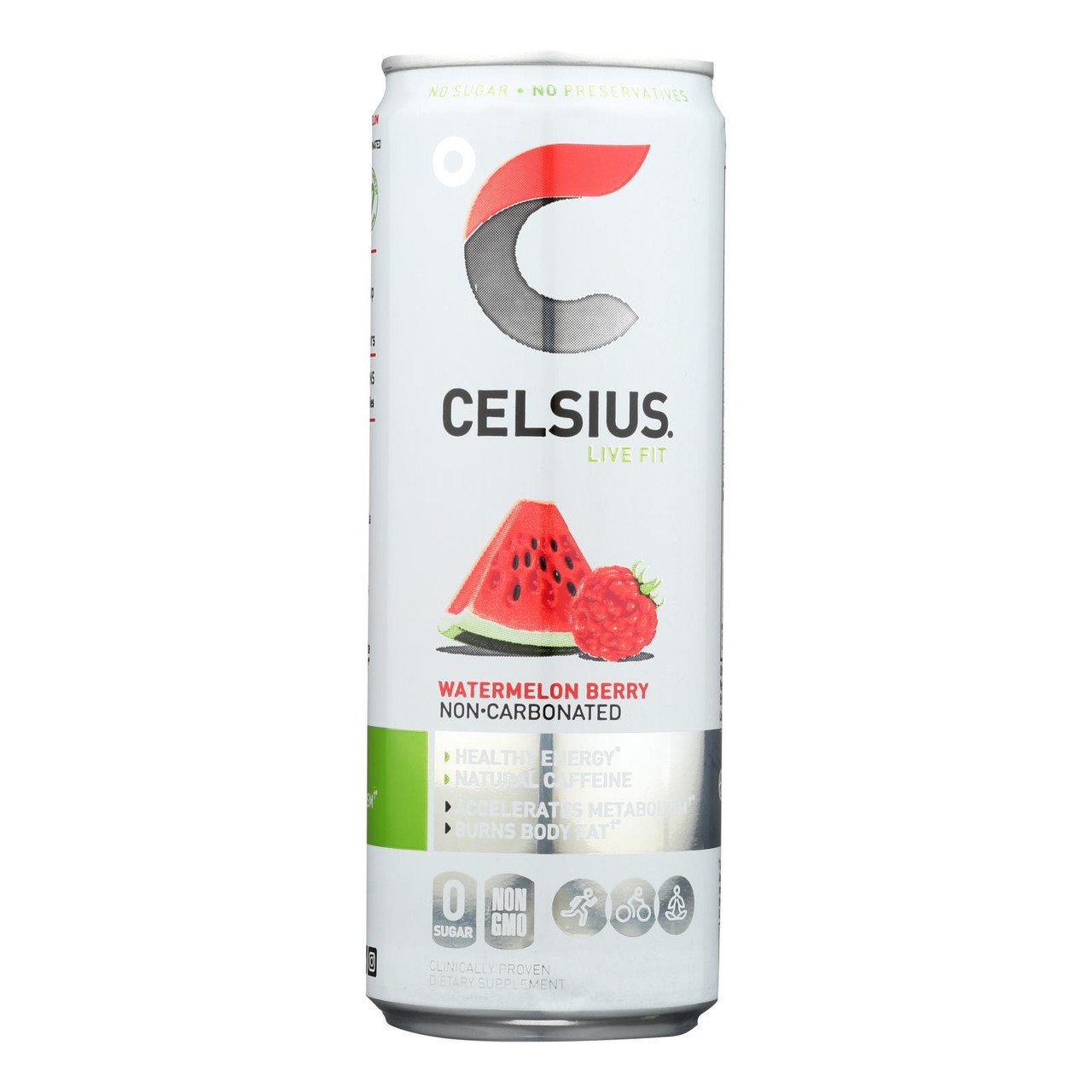 Photo of Celsius Energy Drink, Watermelon Berry, Non Carbonated 12 Fl Oz
