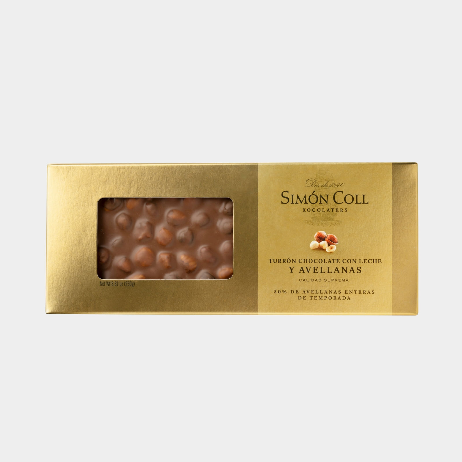 TURRON SIMON CHOCO-LECHE AVELLANA 250 GR