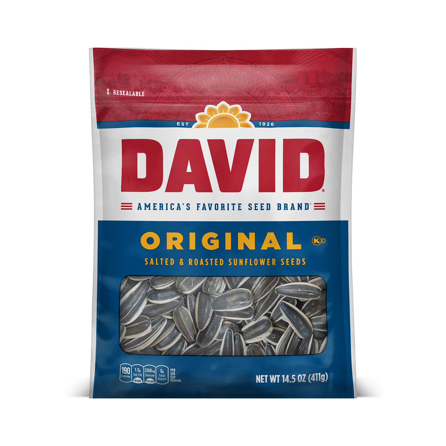 Photo of David Original Salted & Roasted Sunflower Seeds - 14.5 Ounce